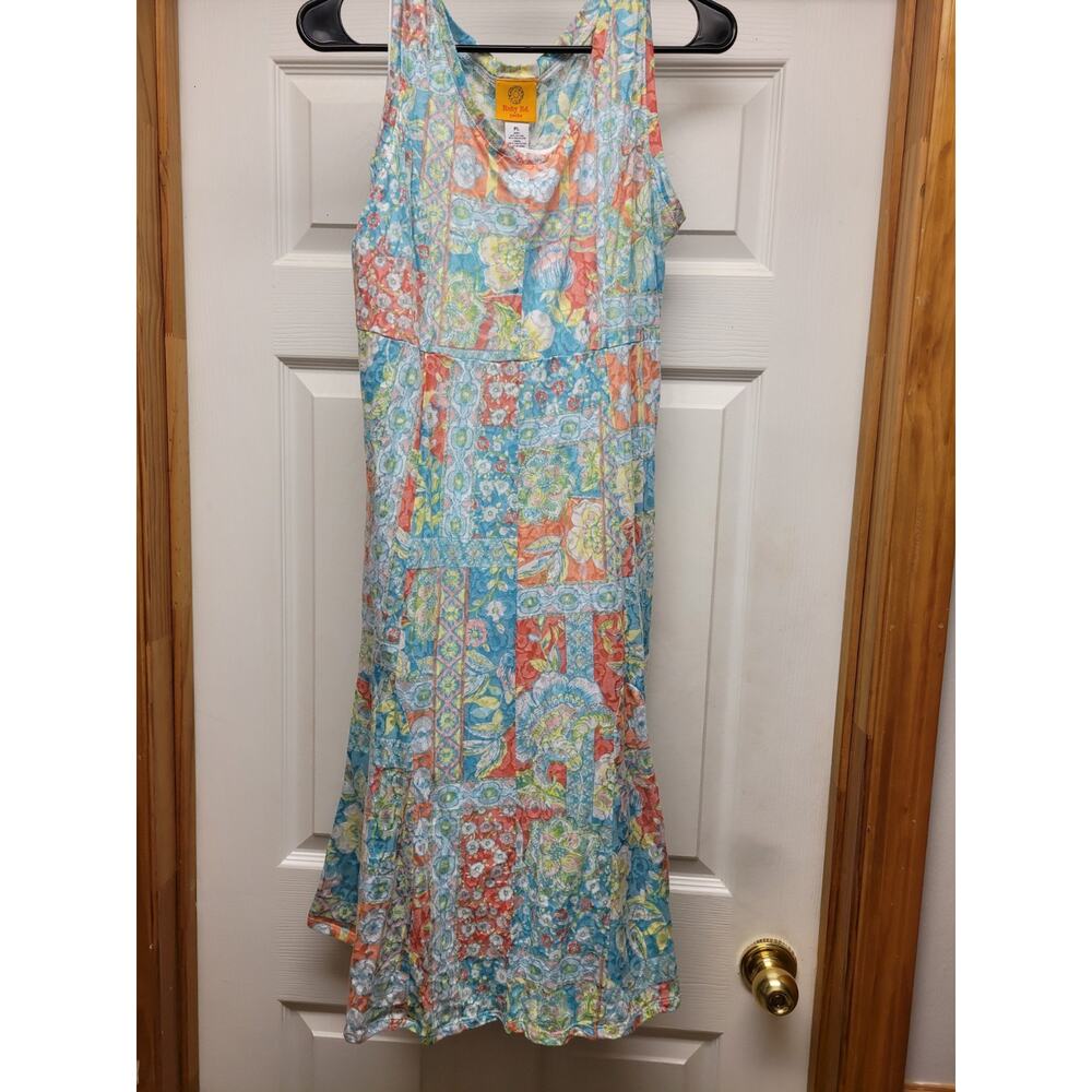 Ruby Rd Petite Patchwork Floral Sleeveless Midi Dress Pastel Boho Petite Large